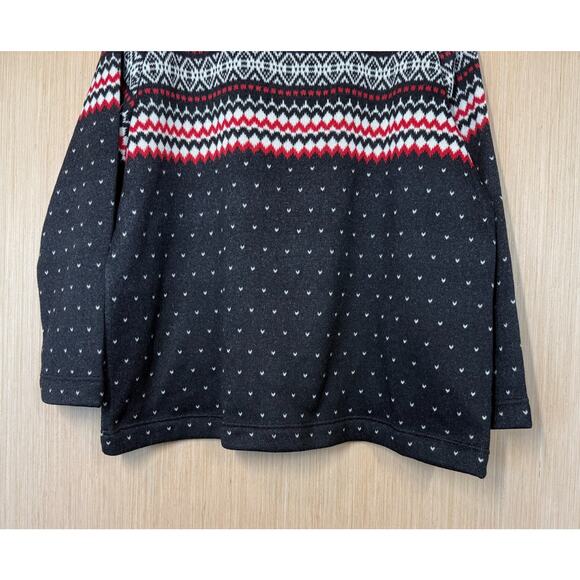 Talbots Nordic Fair Isle Mock Neck Pullover Fleece Sweater Womens Size 2X Black - Picture 6 of 10